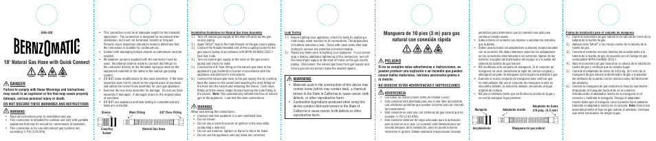 BernzOmatic GHA-320 User Manual | 2 pages
