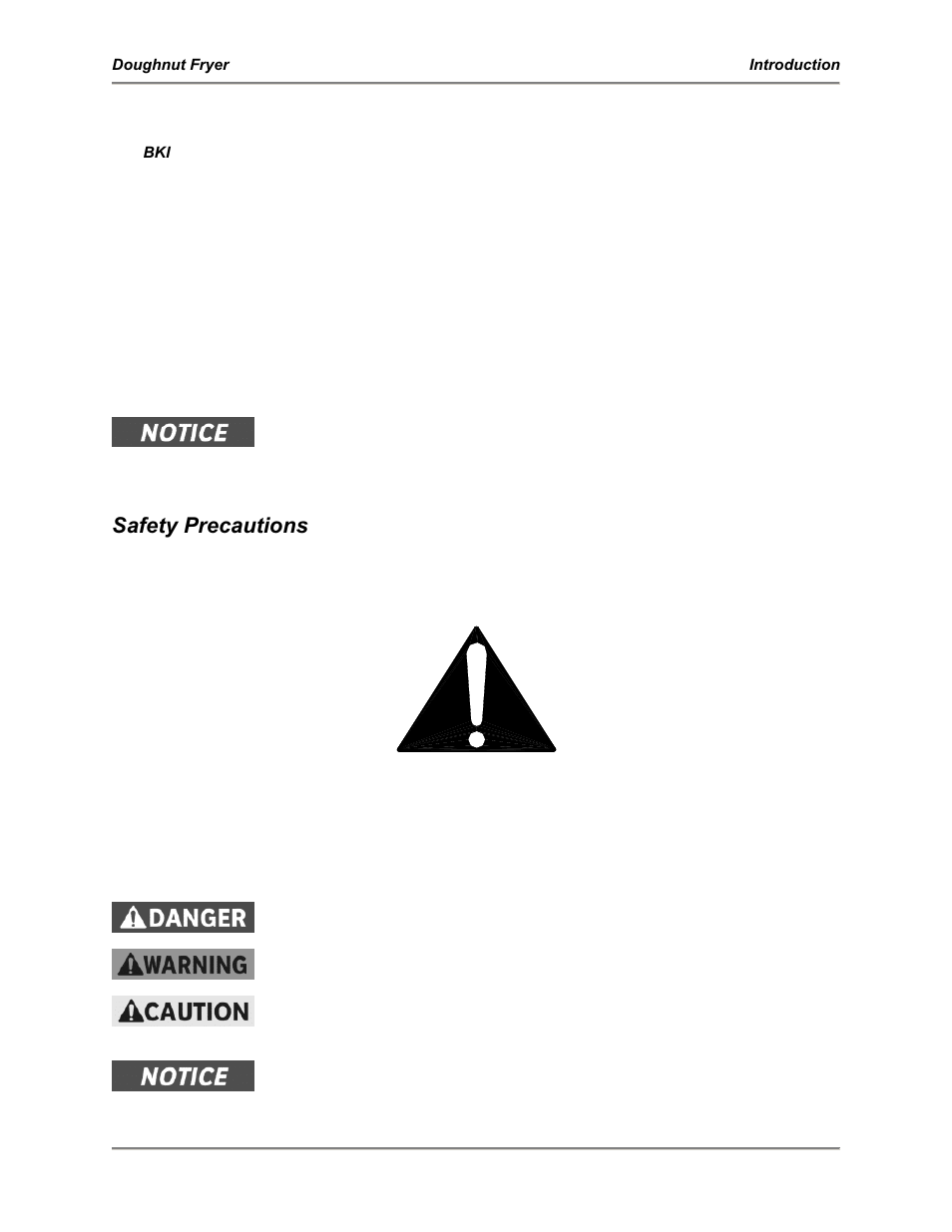 Introduction, Safety precautions, Safety signs and messages | BKI DNF-F Doughnut Fryer User Manual | Page 4 / 24