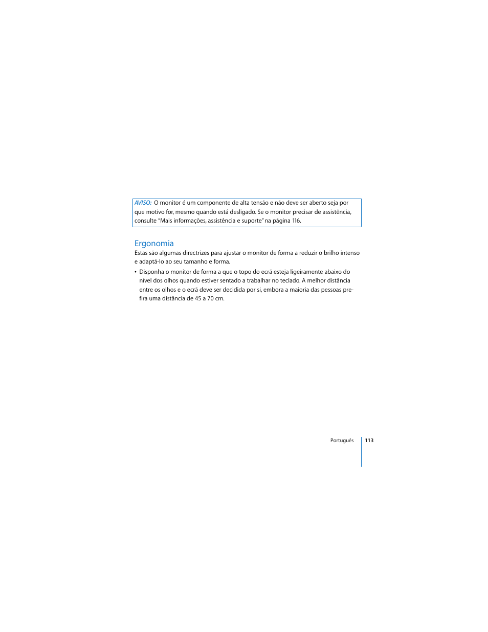 Ergonomia | Apple Cinema Display User Manual | Page 113 / 122