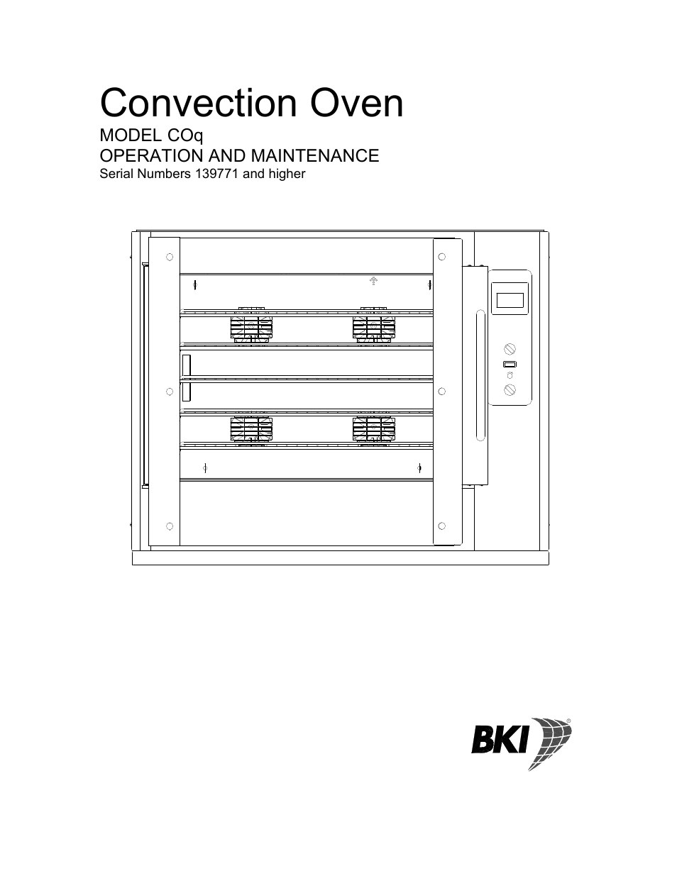 BKI COq Convection Oven User Manual | 48 pages