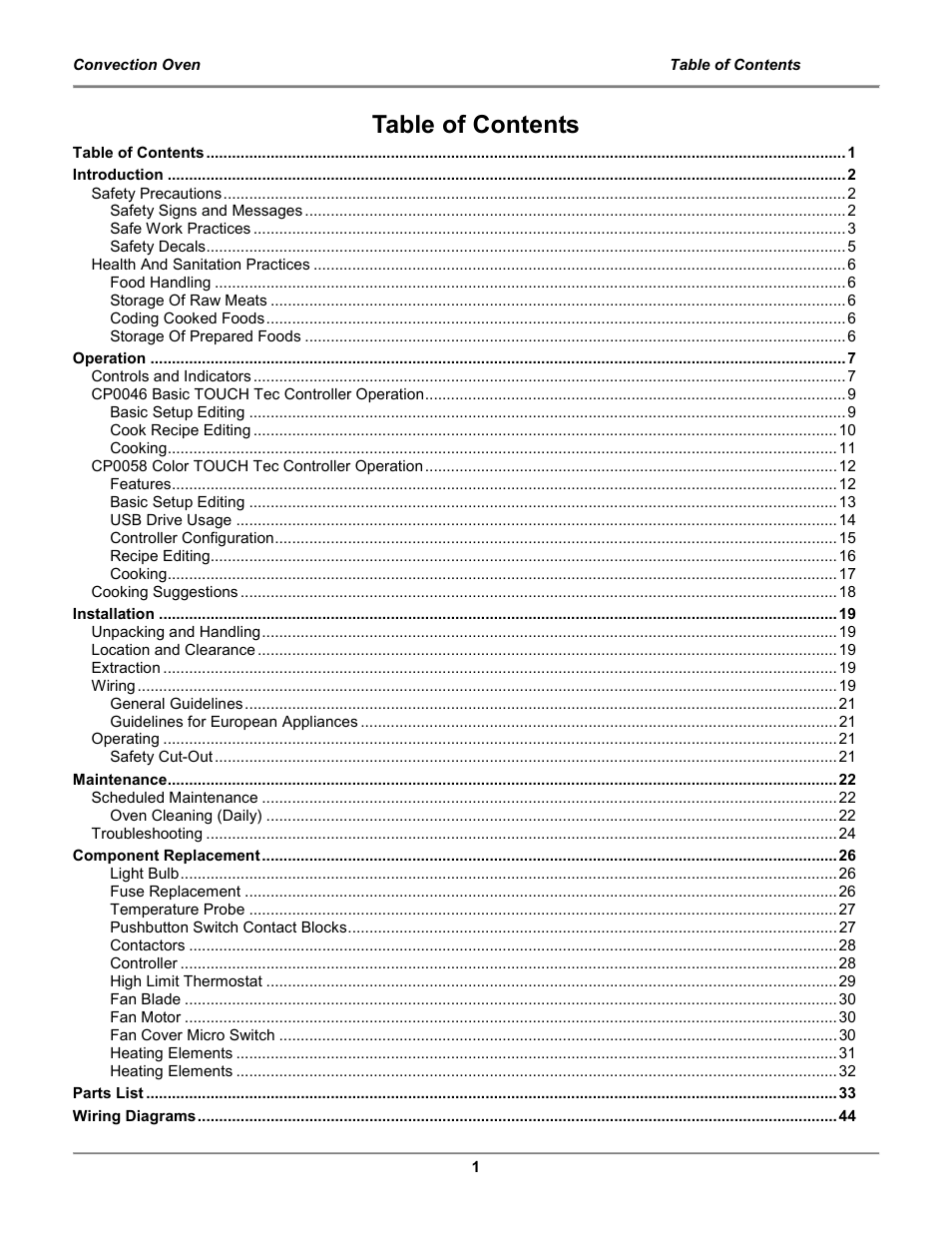 BKI COq Convection Oven User Manual | Page 3 / 48