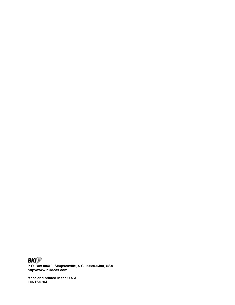 BKI COq Convection Oven User Manual | Page 48 / 48