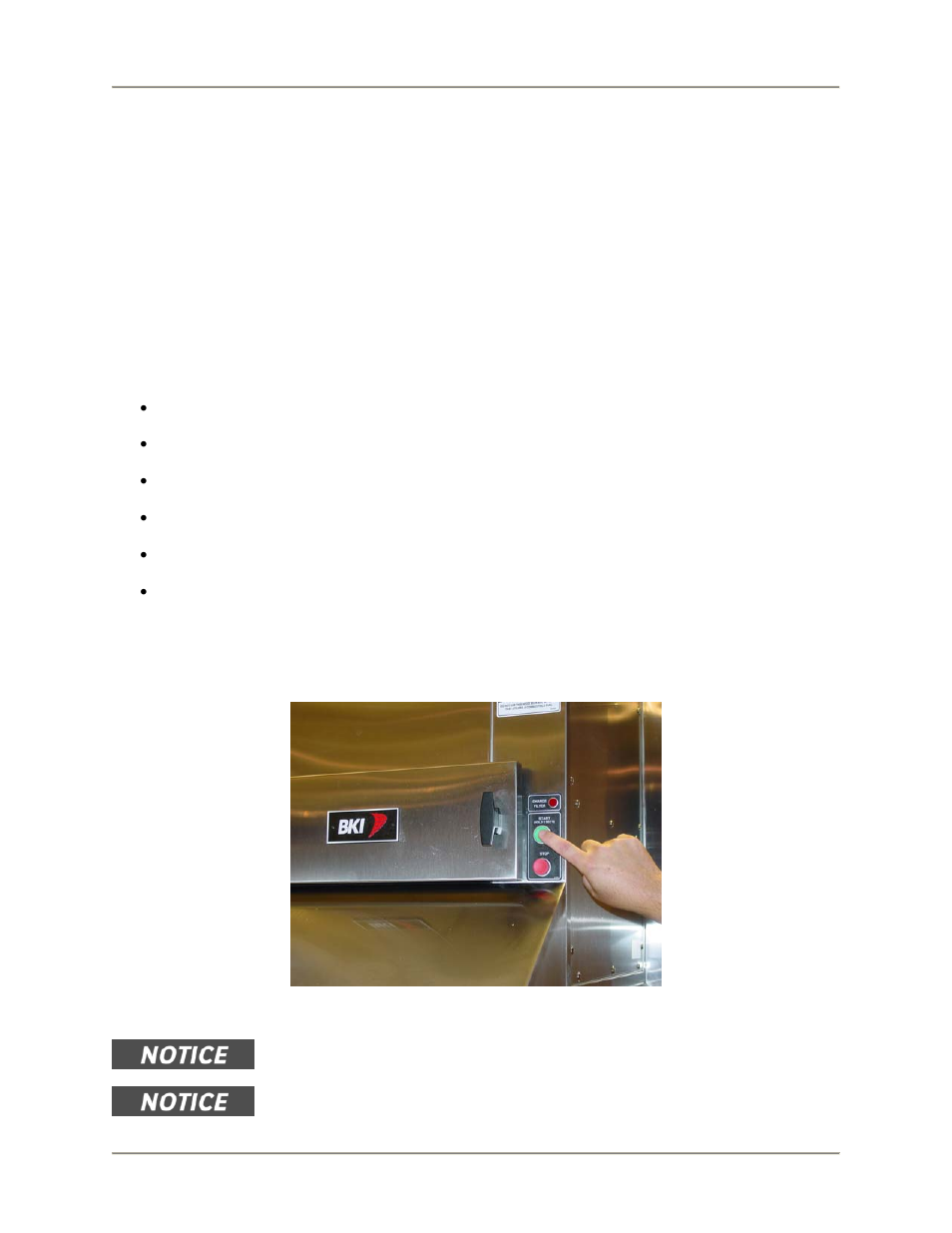 Operation, Principle of operation, Preparation | Start-up, Shut-down | BKI FH-28WM Ventless Hood System User Manual | Page 15 / 20