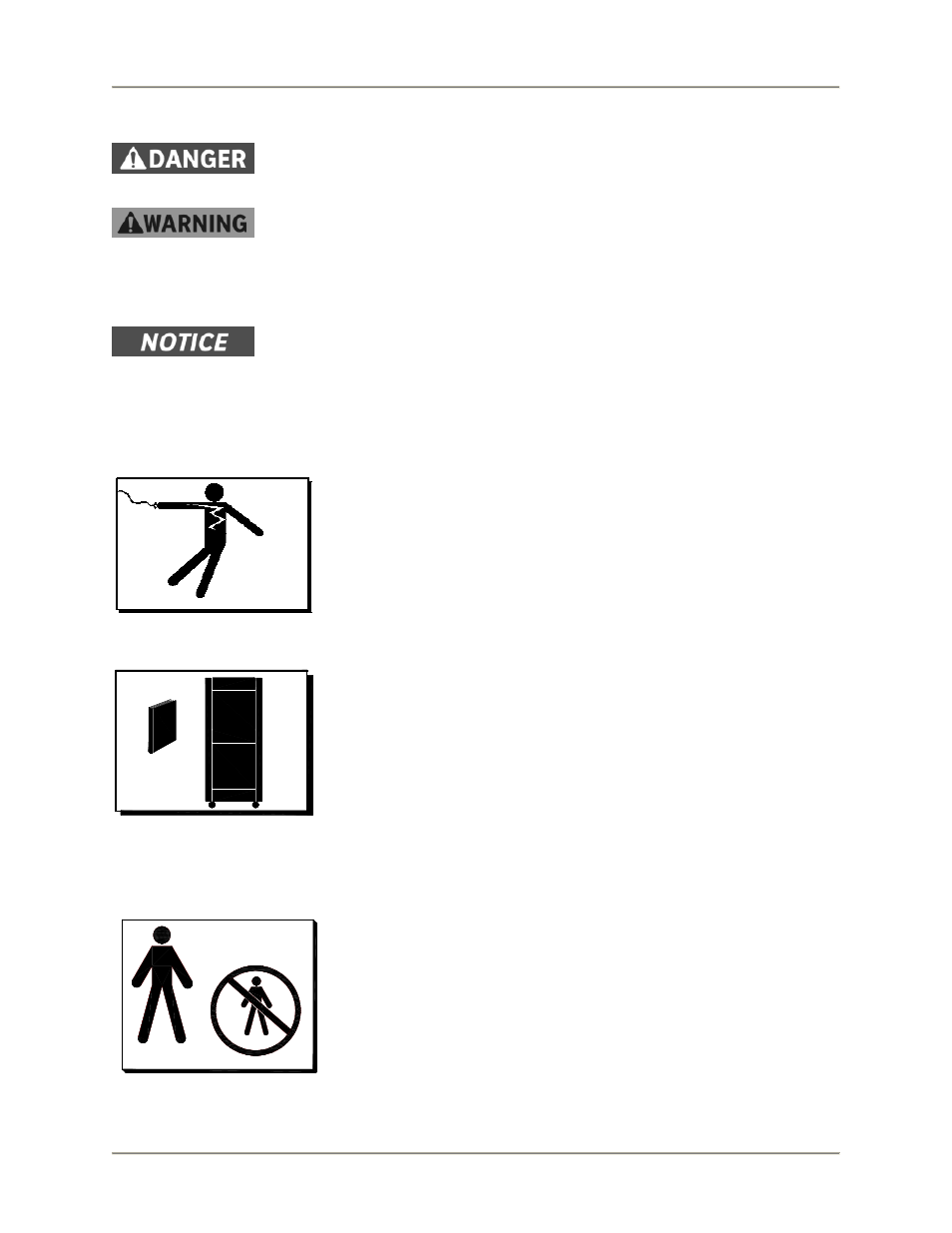 Beware of high voltage, Keep this manual with the equipment, Protect children | Specific precautions, Safe work practices | BKI FH-28 Ventless Hood System User Manual | Page 5 / 24