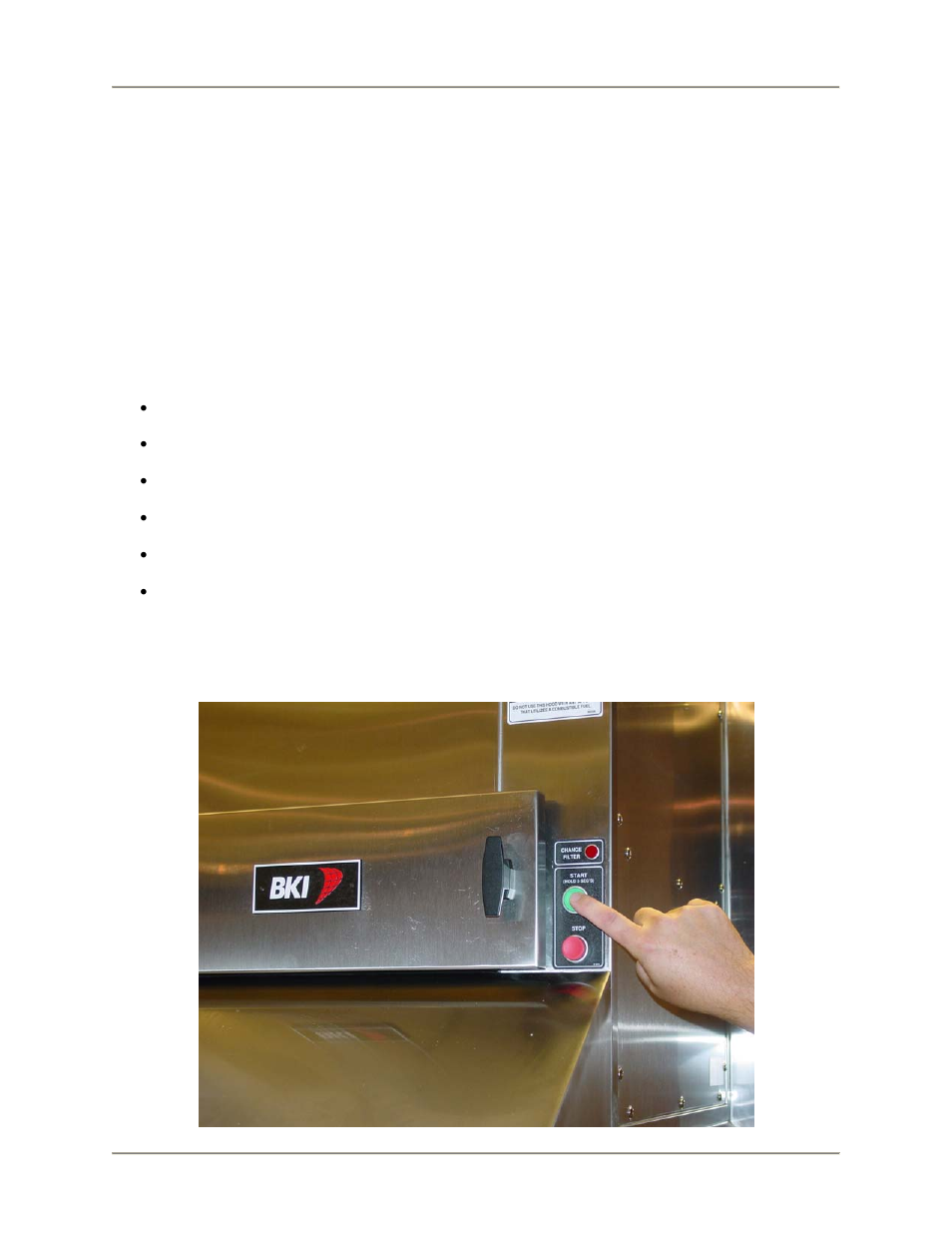 Operation, Principle of operation, Preparation | Start-up | BKI FH-28 Ventless Hood System User Manual | Page 9 / 24