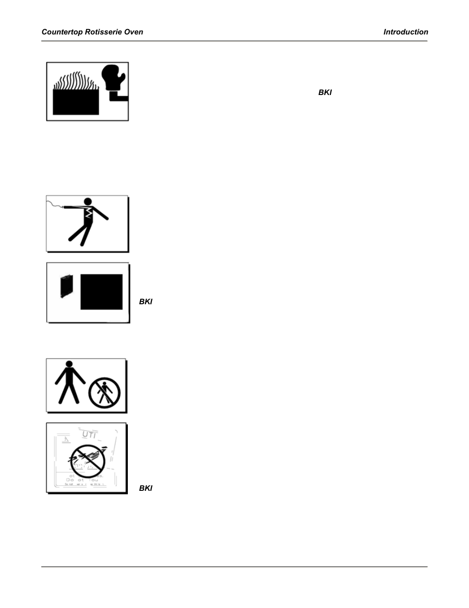 Safe work practices | BKI FS Countertop Rotisserie Oven User Manual | Page 5 / 16