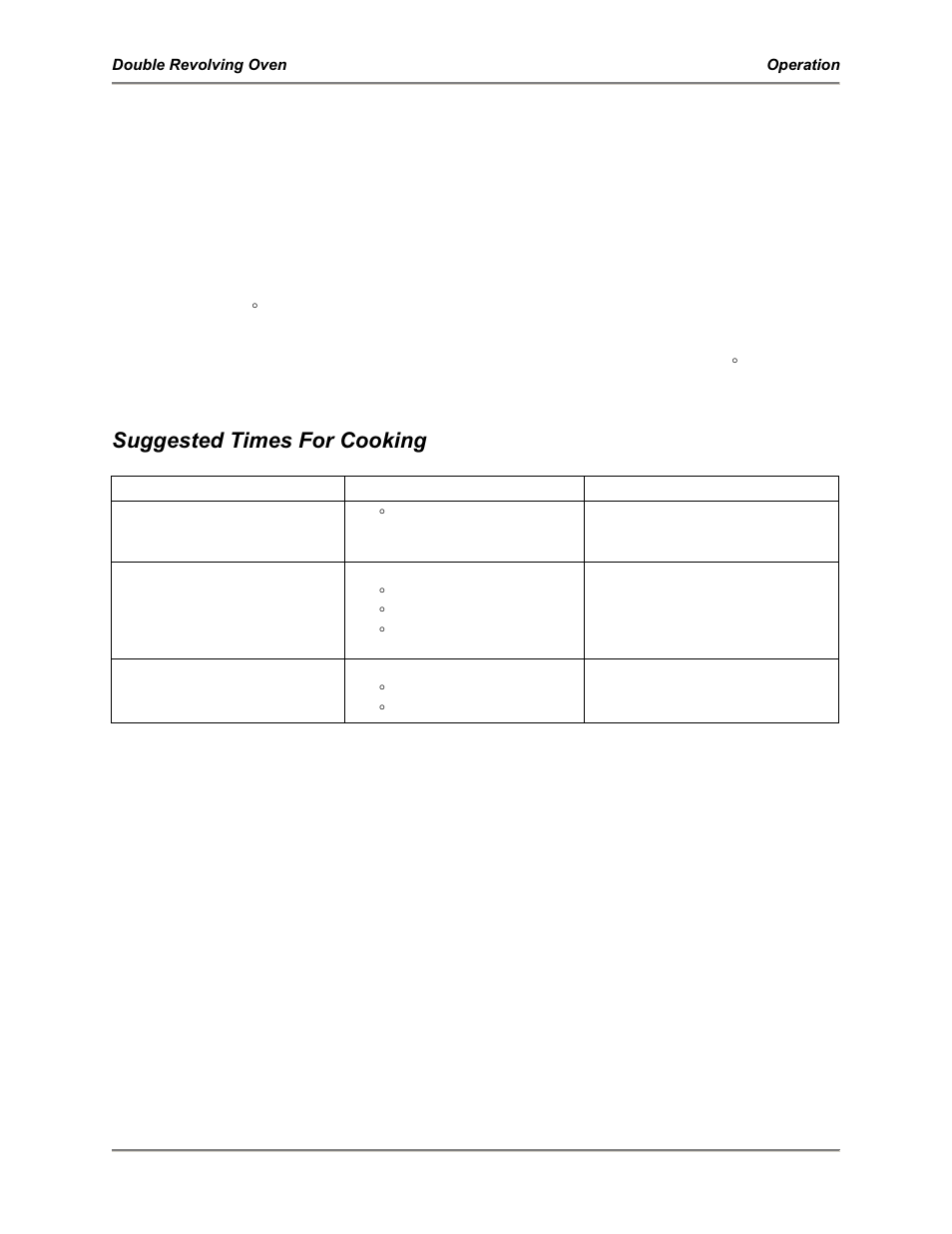 Suggested times for cooking, Cooking ribs | BKI DR-34 Double Revolving Oven User Manual | Page 12 / 20