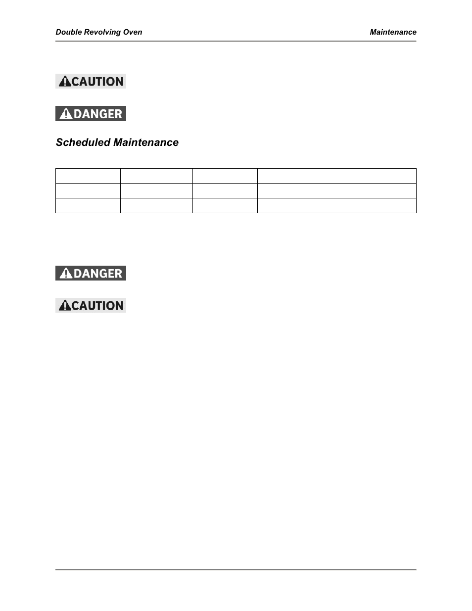 Maintenance, Scheduled maintenance, Oven cleaning | BKI DR-34 Double Revolving Oven User Manual | Page 14 / 20