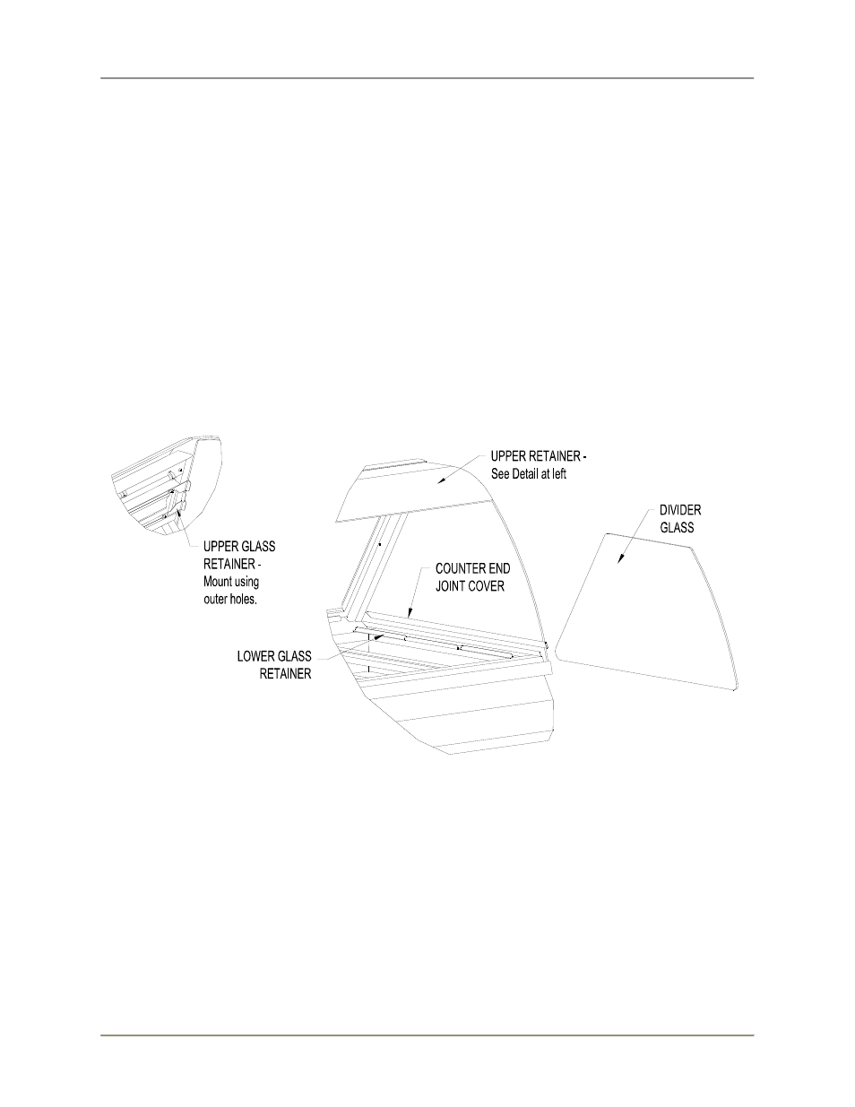 Case divider glass | BKI TDCG Tiered Display Merchandiser User Manual | Page 16 / 24