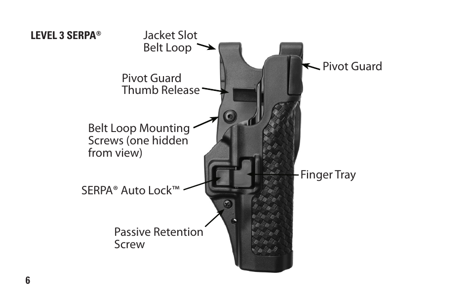 BLACKHAWK! LEVEL 2 SERPA LIGHT BEARING FOR XIPHOS NT User Manual | Page 6 / 24