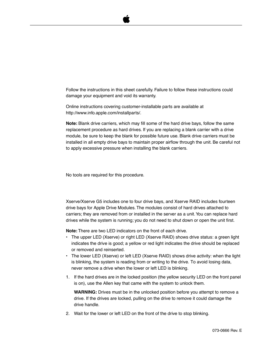 Apple Xserve (Hard Drive Replacement) User Manual | 3 pages