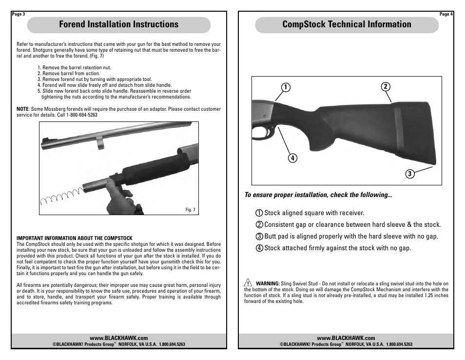 BLACKHAWK! COMPSTOCK SHOTGUN STOCK User Manual | Page 5 / 8