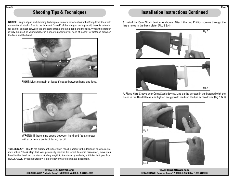 BLACKHAWK! COMPSTOCK SHOTGUN STOCK User Manual | Page 6 / 8
