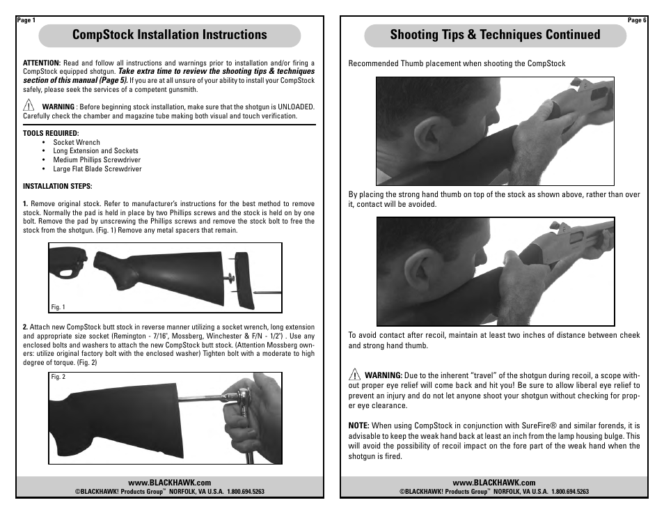 BLACKHAWK! COMPSTOCK SHOTGUN STOCK User Manual | Page 7 / 8