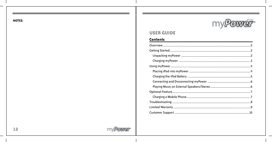 User guide | Tekkeon MP1100 User Manual | Page 3 / 8