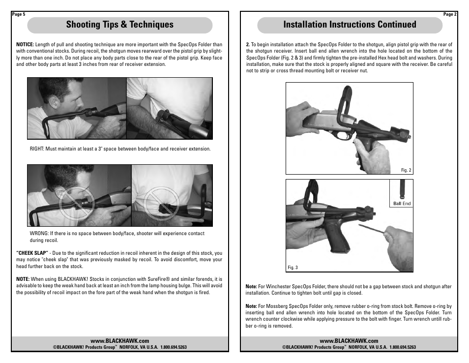 BLACKHAWK! SPECOPS FOLDER SHOTGUN STOCK User Manual | Page 6 / 8