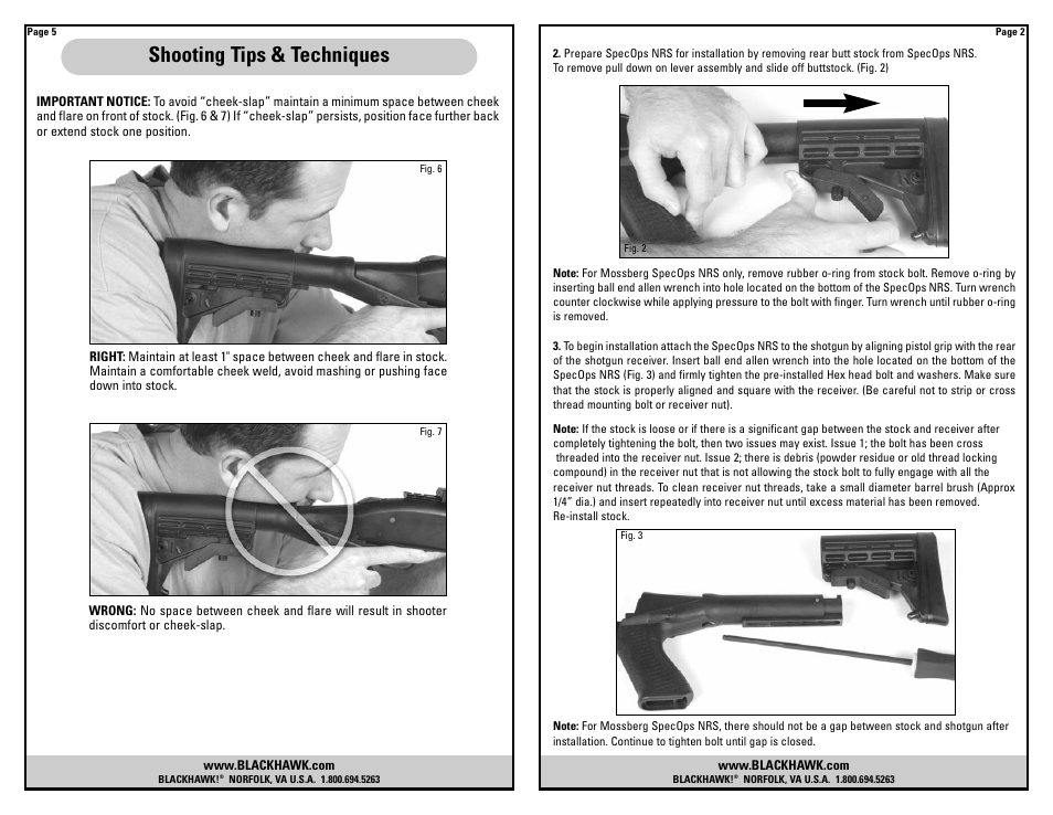 Shooting tips & techniques | BLACKHAWK! SPECOPS NRS SHOTGUN STOCK User Manual | Page 3 / 4