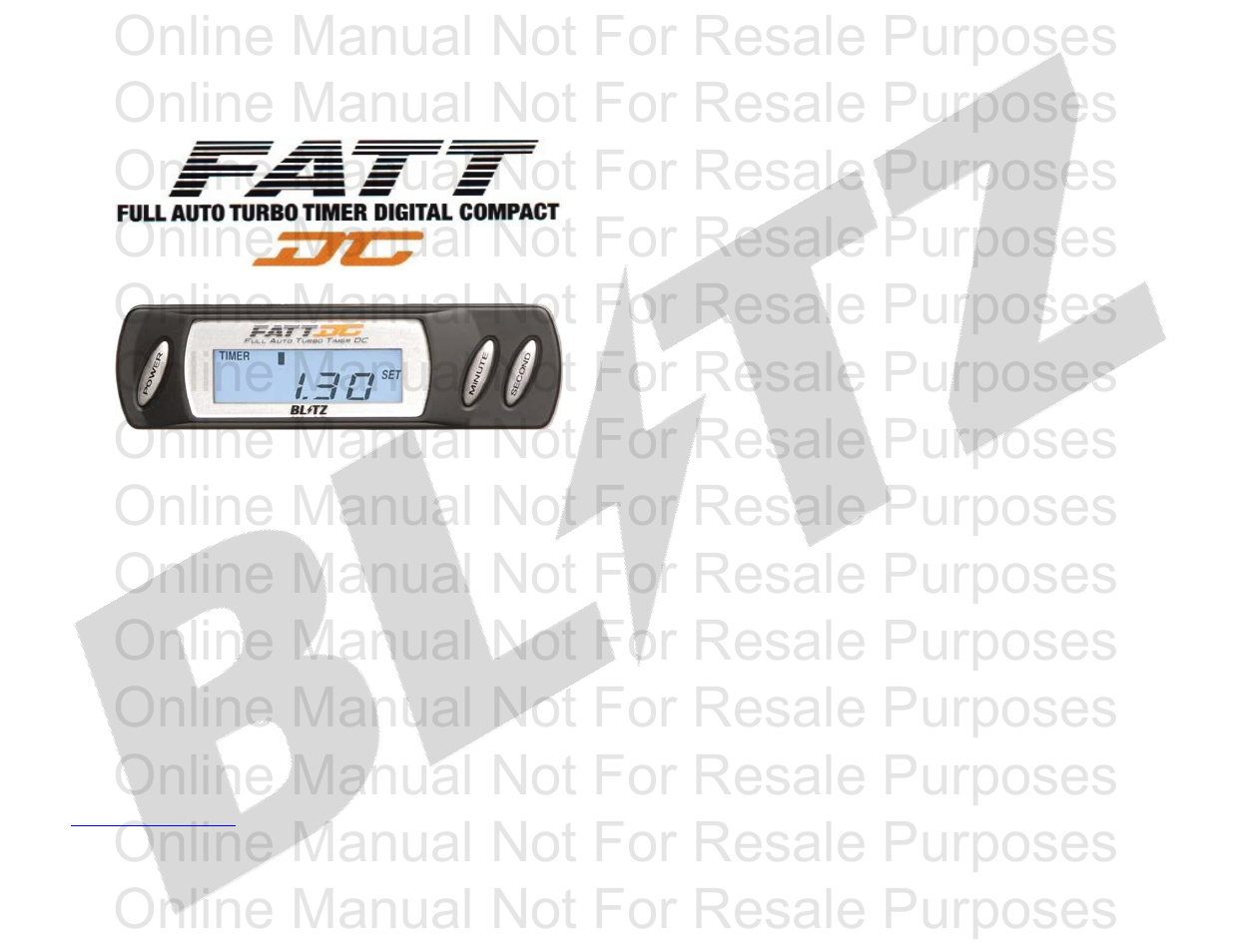 BLITZ Full Auto DC4 User Manual | 6 pages