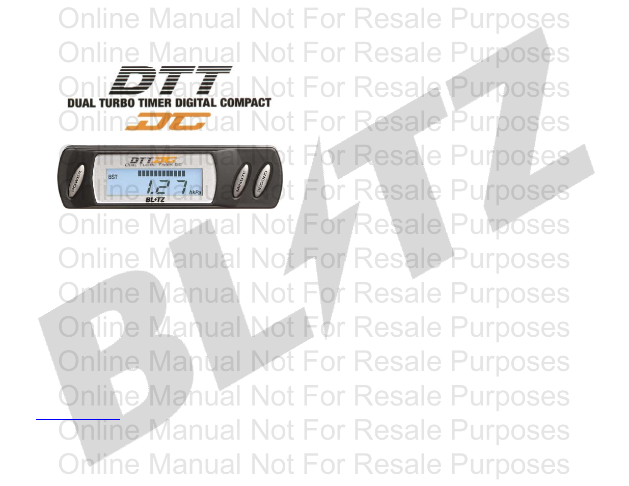BLITZ Dual Turbo DC4 User Manual | 6 pages