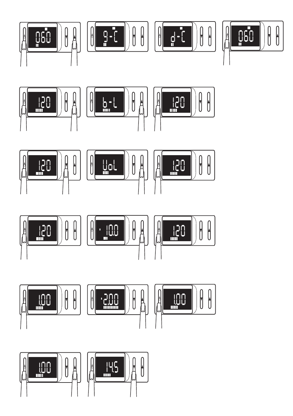 Back light setting, Buzzer volume setting, Voltage warning setting | For diesel engine, Press p button to complete the setting, Hold p button to complete the setting, Boost warning setting | BLITZ FATT Advance Plus User Manual | Page 4 / 4