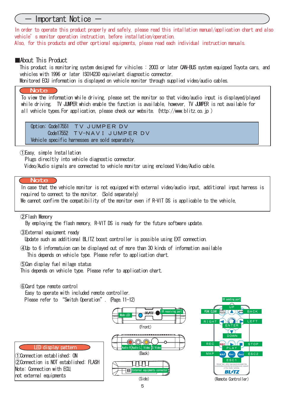 05_important notice eng.pdf, Important notice, About this product | BLITZ R-VIT DS User Manual | Page 6 / 21