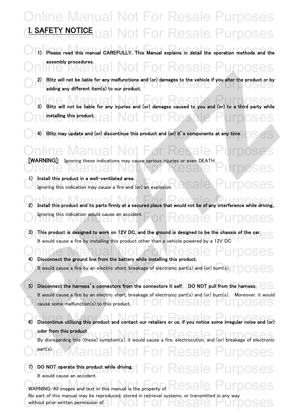 Online manual not for resale purposes | BLITZ R-VIT Type 1 User Manual | Page 2 / 29