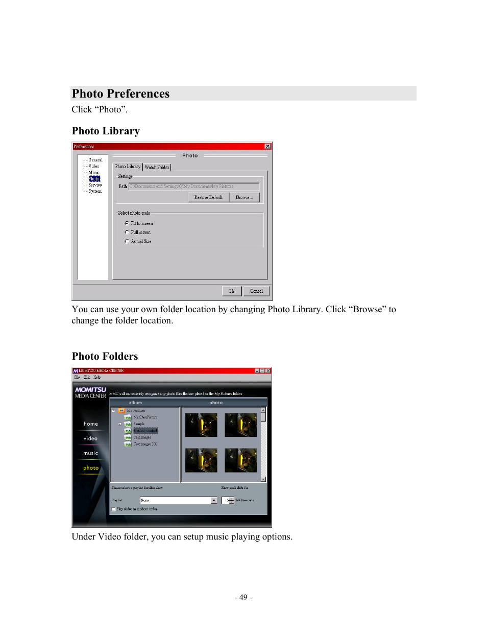 Photo preferences | MOMITSU V888N User Manual | Page 50 / 65