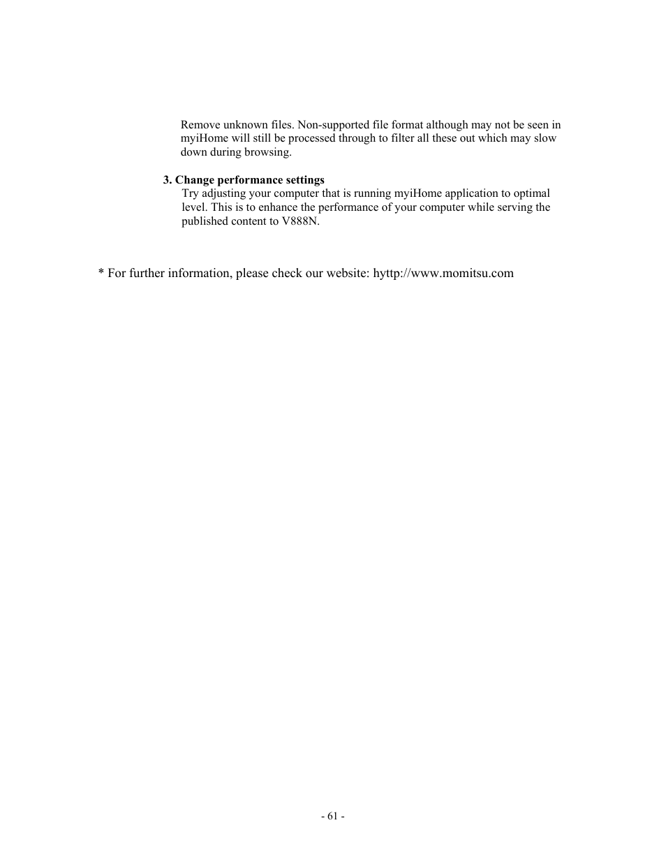 MOMITSU V888N User Manual | Page 62 / 65