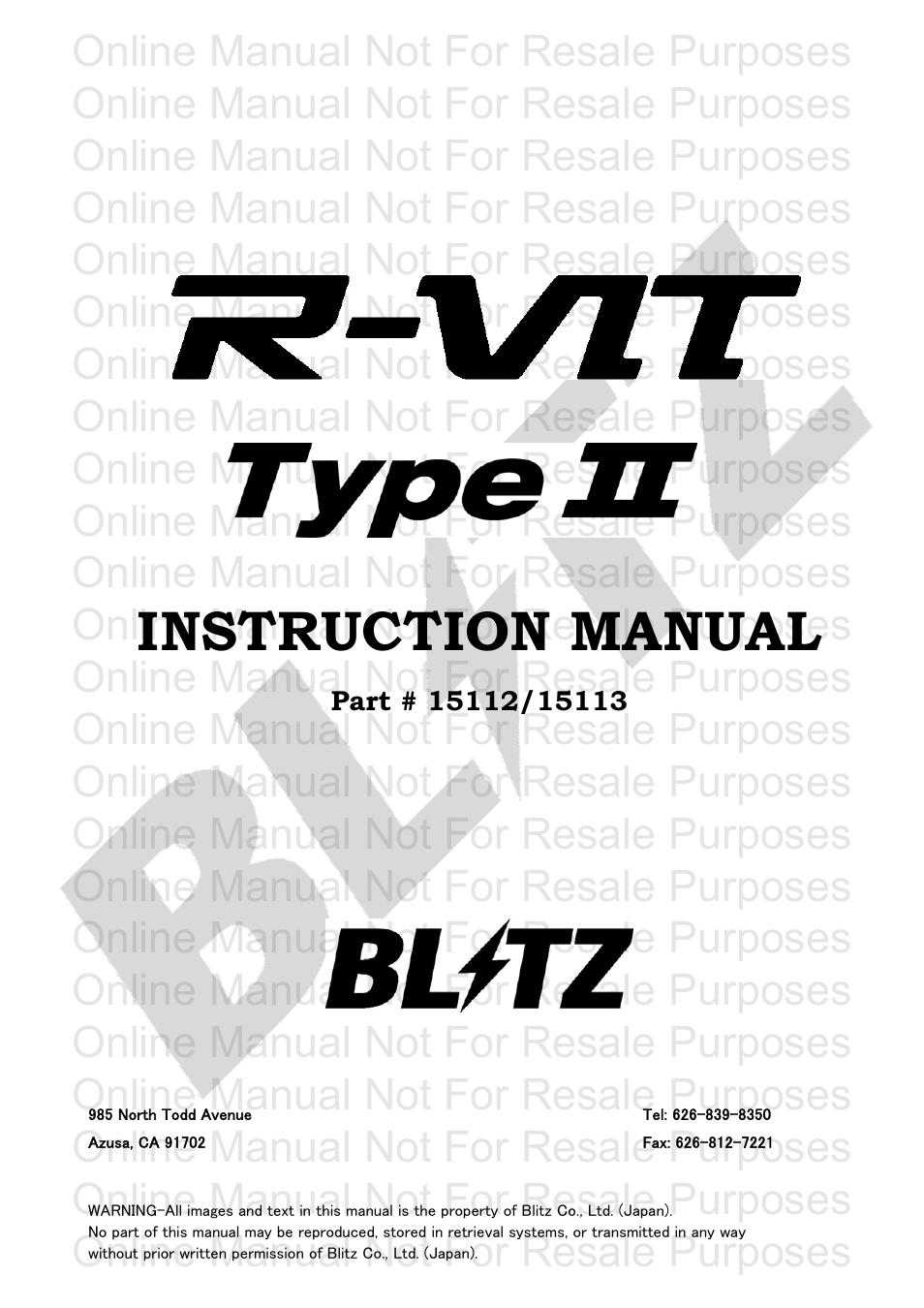 BLITZ R-VIT Type 2 User Manual | 29 pages