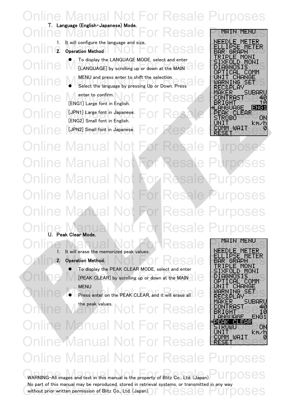 Online manual not for resale purposes | BLITZ R-VIT Type 2 User Manual | Page 25 / 29