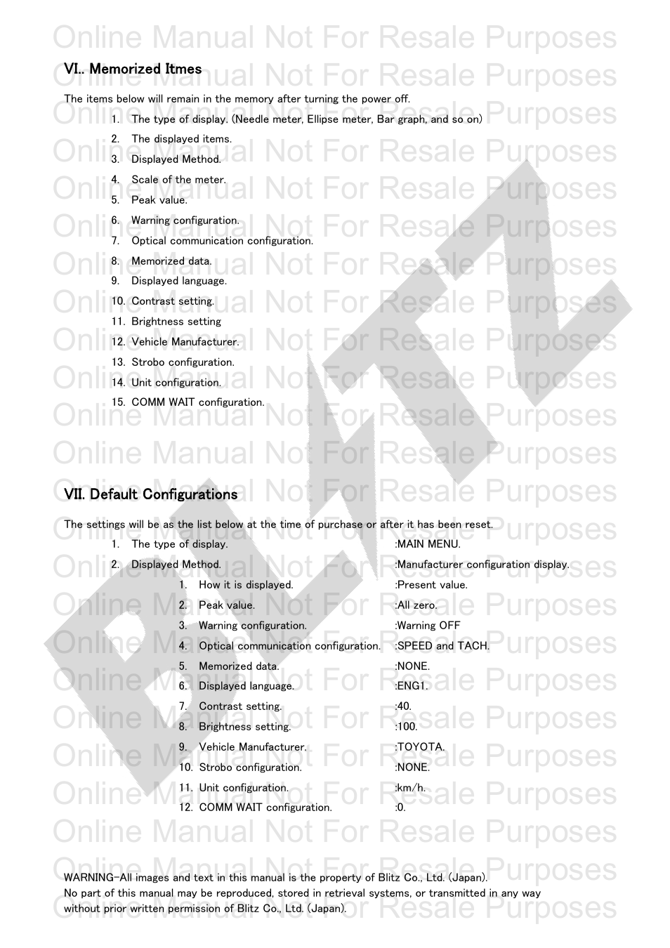 Online manual not for resale purposes | BLITZ R-VIT Type 2 User Manual | Page 29 / 29