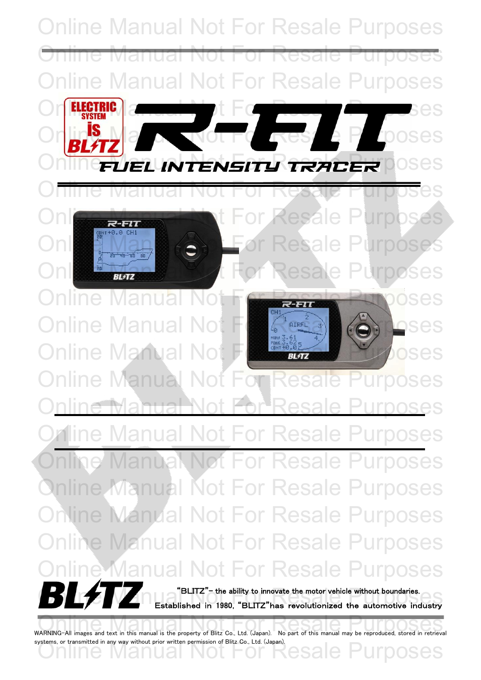BLITZ R-FIT-Fuel Intensity Tracer User Manual | 29 pages