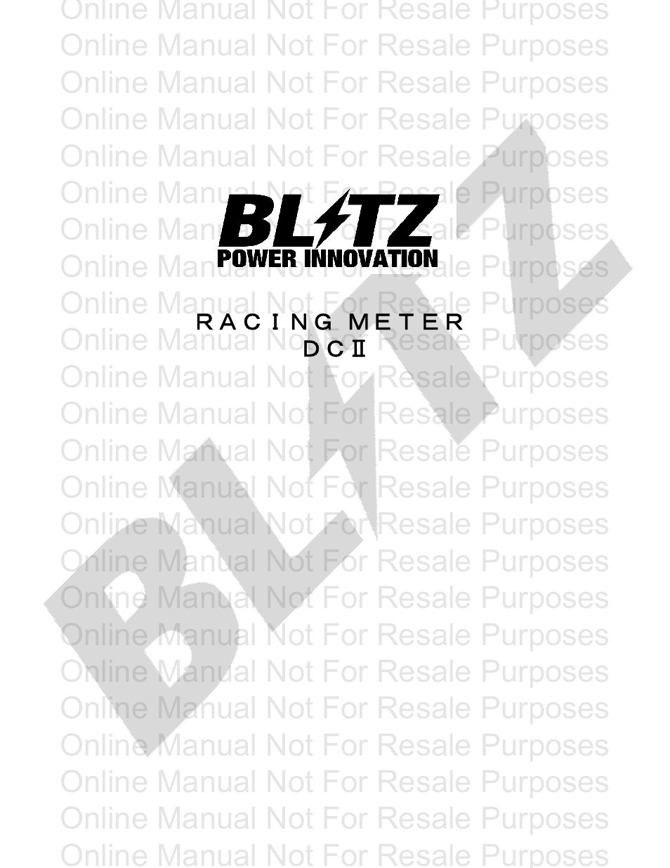BLITZ DCII Meters User Manual | 10 pages