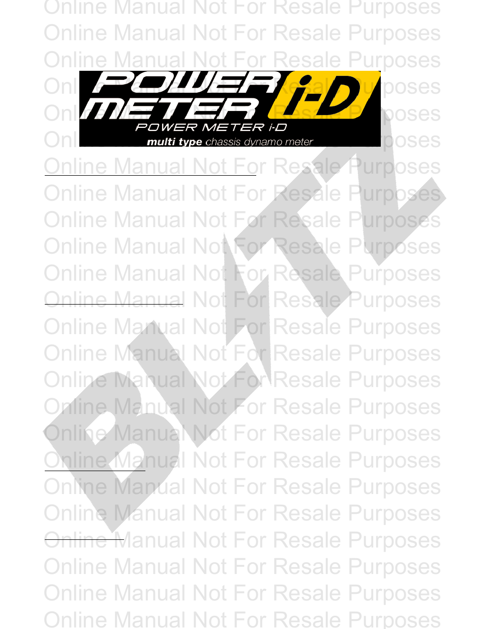 BLITZ Power Meter i-D User Manual | 5 pages