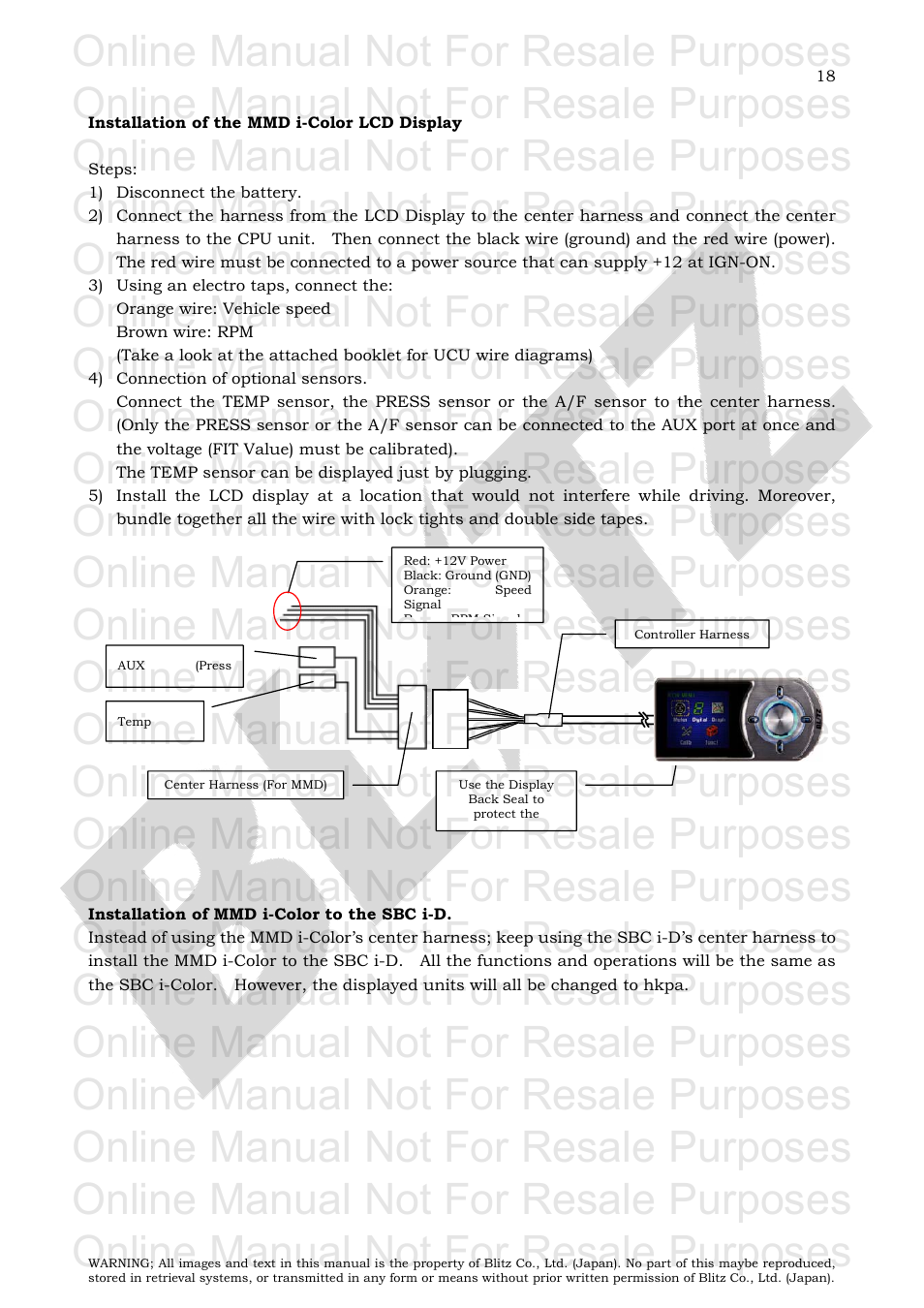 Online manual not for resale purposes | BLITZ SBC i-Color User Manual | Page 19 / 42