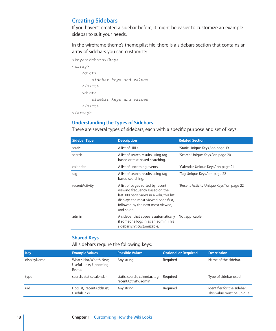 Creating sidebars | Apple Mac OS X Server (Extending Your Wiki Server For Version 10.5 Leopard) User Manual | Page 18 / 45