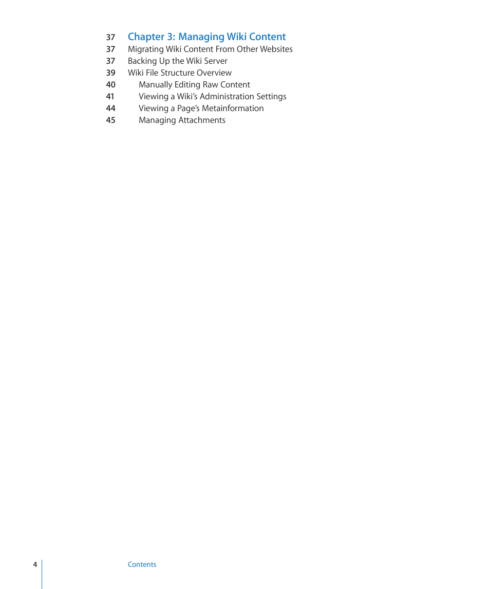 Chapter 3: managing wiki content | Apple Mac OS X Server (Extending Your Wiki Server For Version 10.5 Leopard) User Manual | Page 4 / 45