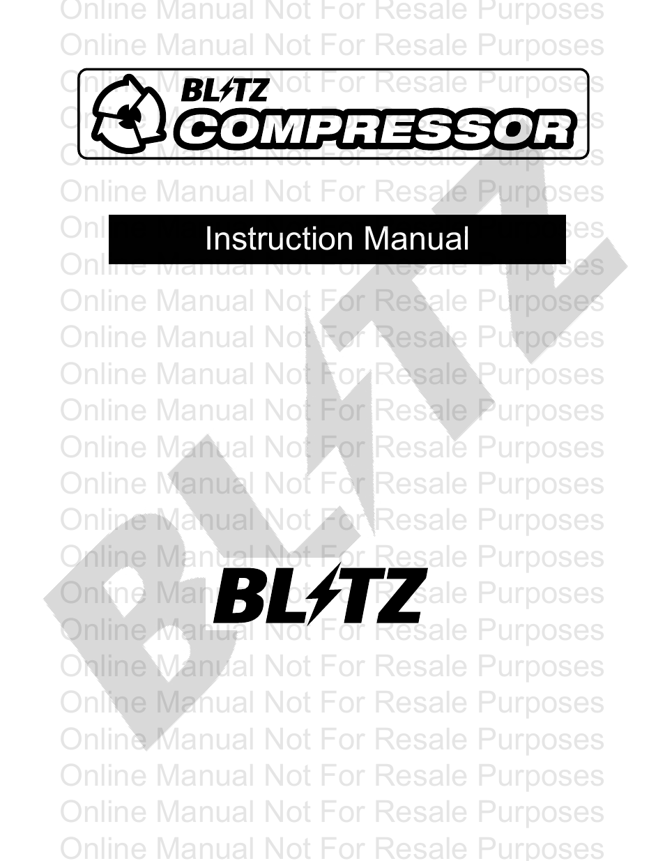 BLITZ Scion xB-xA Compressor System User Manual | 23 pages