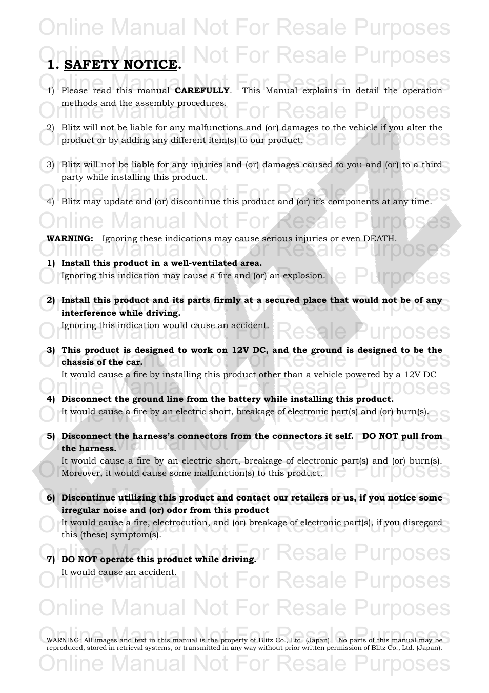 Online manual not for resale purposes | BLITZ Toyota Celica Compressor System User Manual | Page 2 / 36