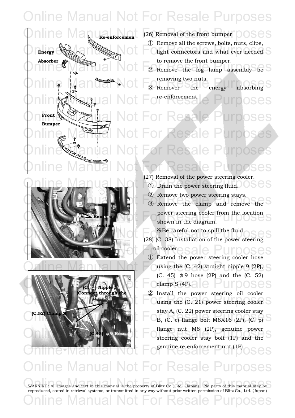 Online manual not for resale purposes | BLITZ Toyota Celica Compressor System User Manual | Page 26 / 36