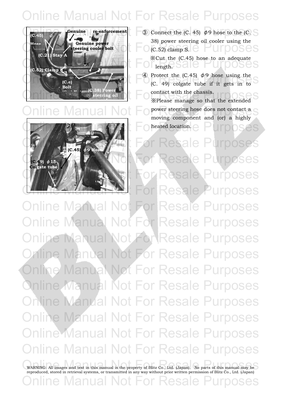 Online manual not for resale purposes | BLITZ Toyota Celica Compressor System User Manual | Page 27 / 36