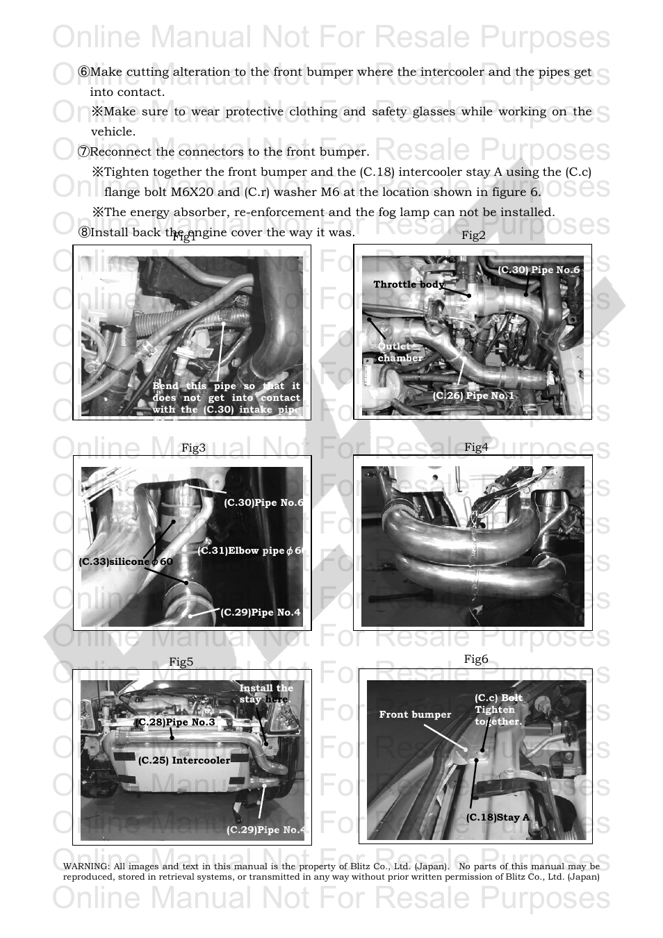 Online manual not for resale purposes | BLITZ Toyota Celica Compressor System User Manual | Page 29 / 36