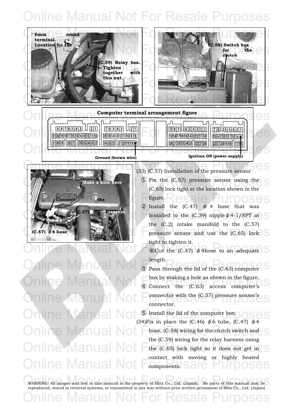 Online manual not for resale purposes | BLITZ Toyota Celica Compressor System User Manual | Page 32 / 36