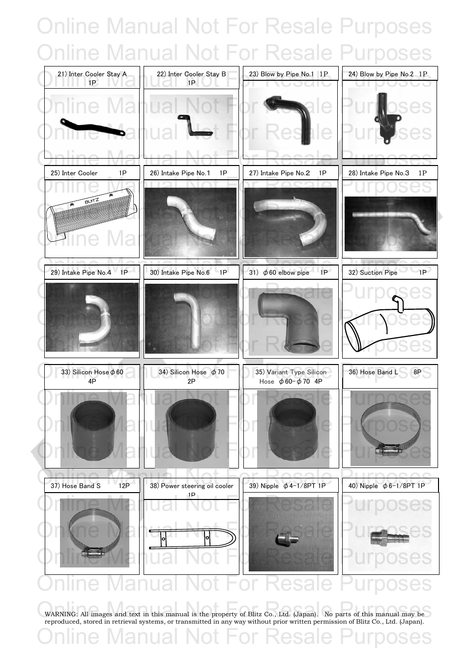 Online manual not for resale purposes | BLITZ Toyota Celica Compressor System User Manual | Page 6 / 36