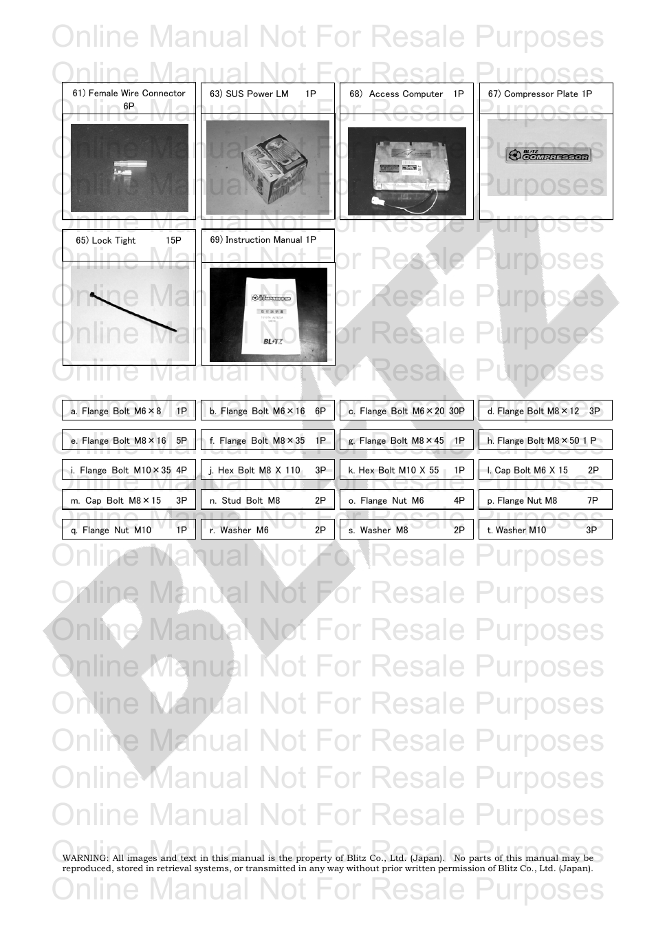 Online manual not for resale purposes | BLITZ Toyota Celica Compressor System User Manual | Page 8 / 36