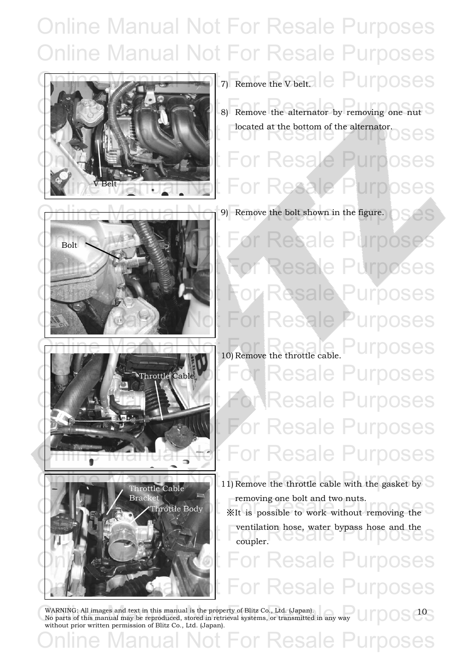 Online manual not for resale purposes | BLITZ Toyota Yaris Compressor System User Manual | Page 11 / 27