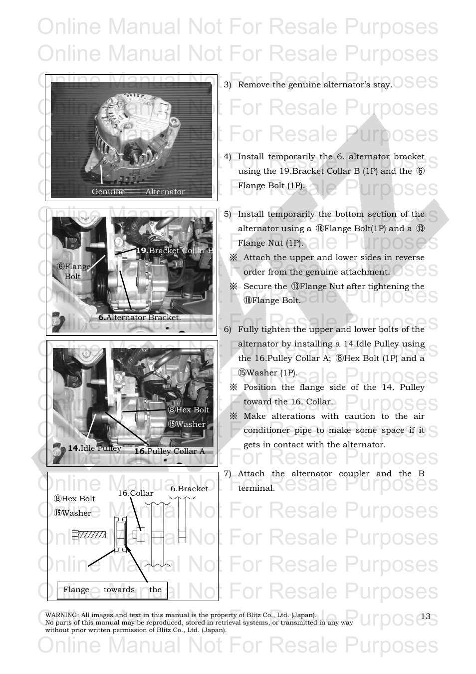 Online manual not for resale purposes | BLITZ Toyota Yaris Compressor System User Manual | Page 14 / 27