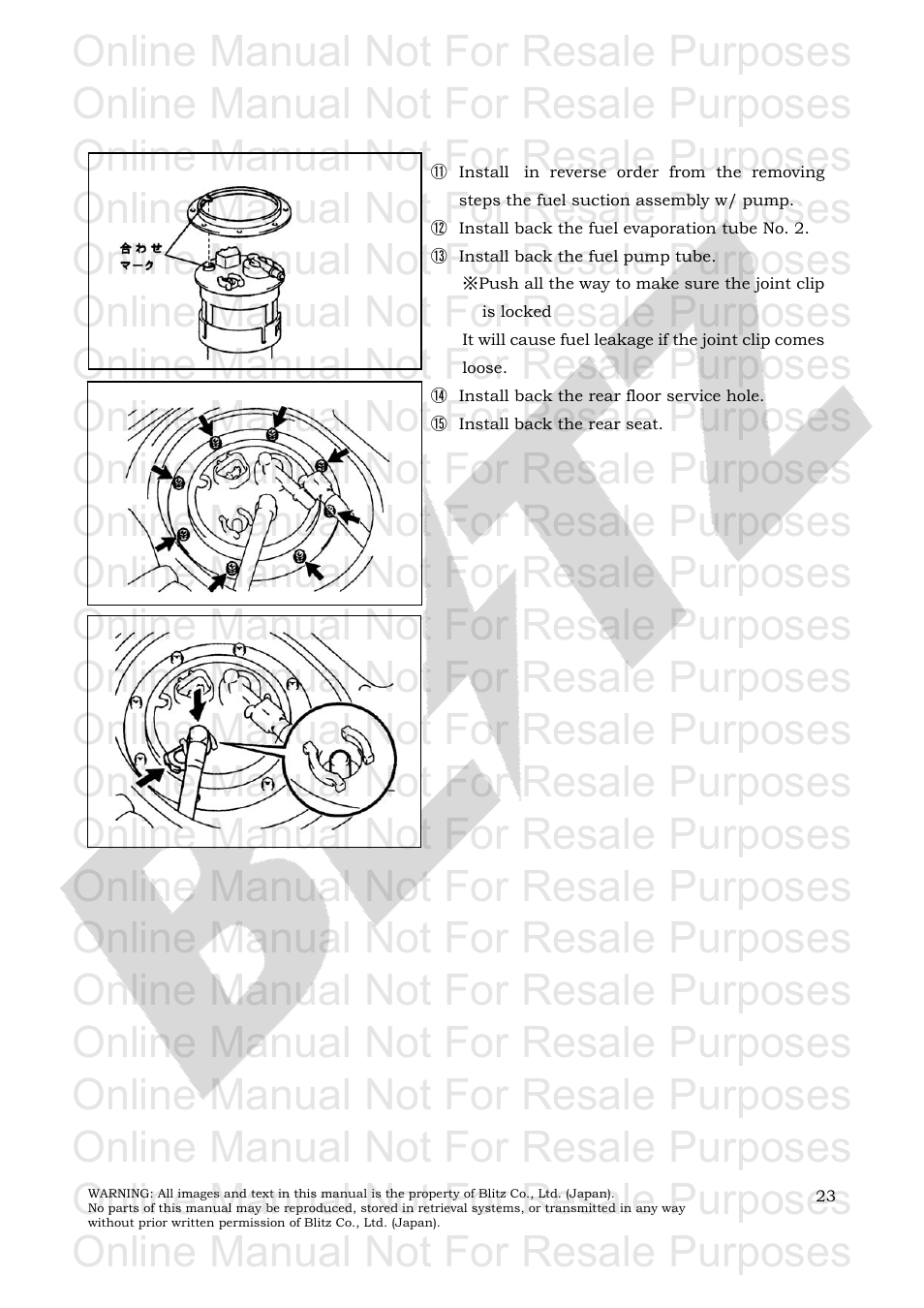 Online manual not for resale purposes | BLITZ Toyota Yaris Compressor System User Manual | Page 24 / 27