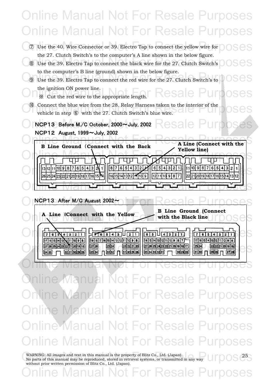 Online manual not for resale purposes | BLITZ Toyota Yaris Compressor System User Manual | Page 26 / 27