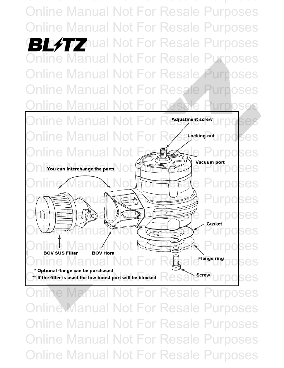 BLITZ Universal Blow off valve DD User Manual | 2 pages